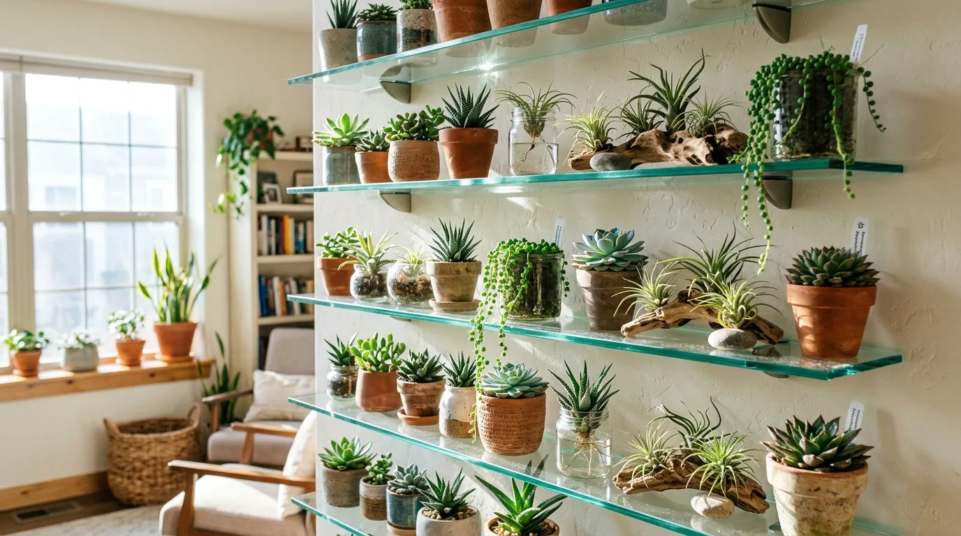 Plant Shelf Above a Desk